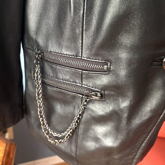 Vintage Costa Blanca real leather fancy jacket blazer EUC - Picture 2 of 9